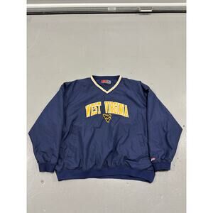 Vintage West Virginia Mountaineers Pro Player Windbreaker Pullover 2XL Navy